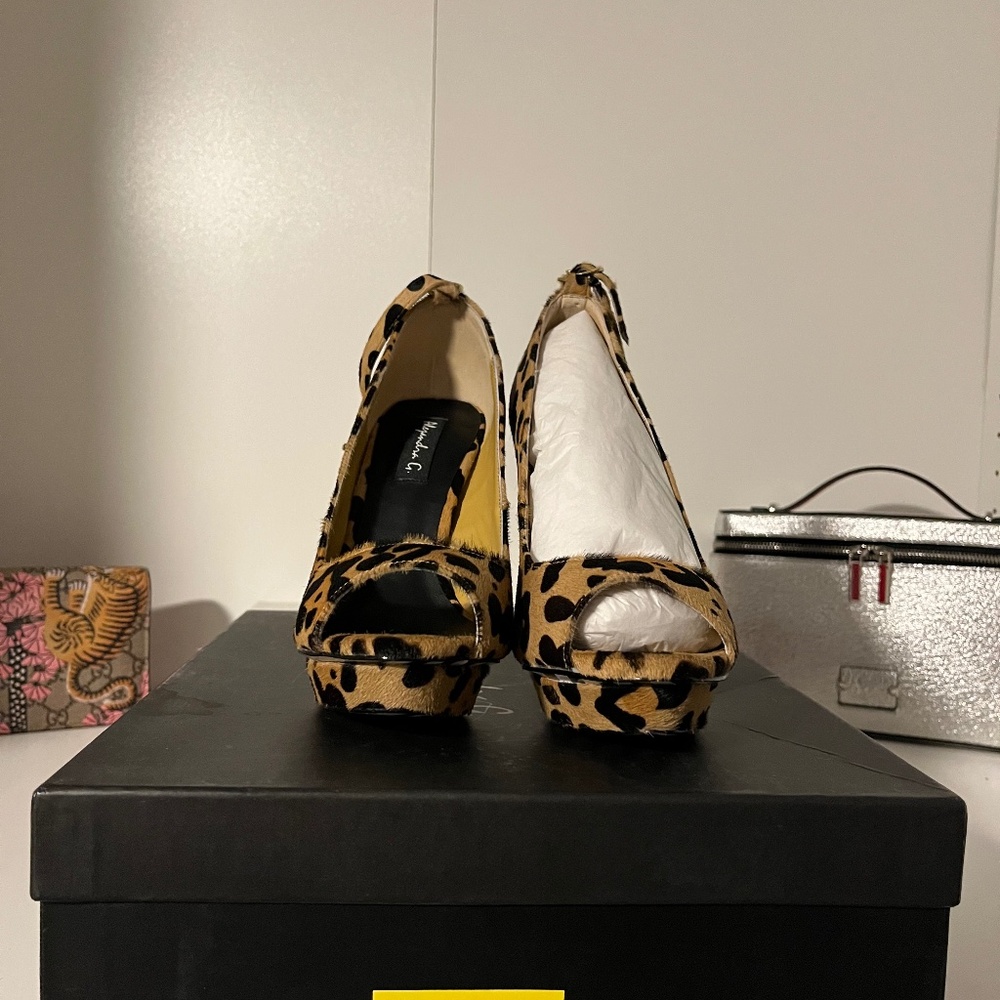 Alejandra G. Leopard Open Toe heels
